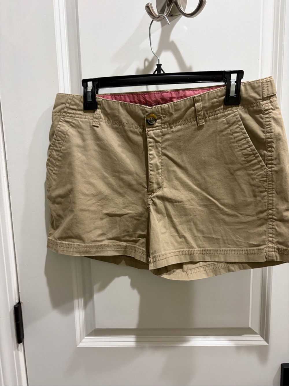 Dockers Womens Khaki Shorts with Pink Waistband